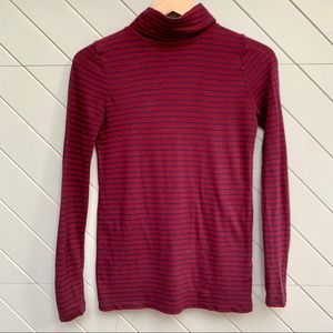 J. Crew Striped Turtleneck Top